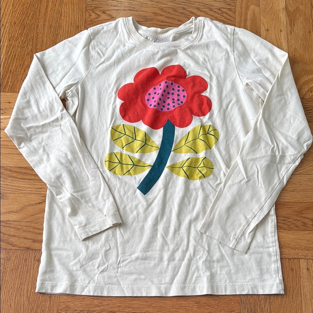 Hanna Andersson Kids Cream Long Sleeve Graphic T-Shirt